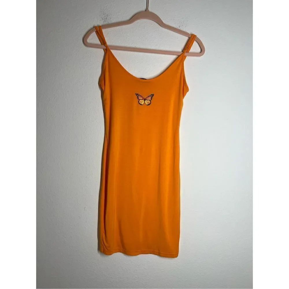 SheIn butterfly dress Orange Size M